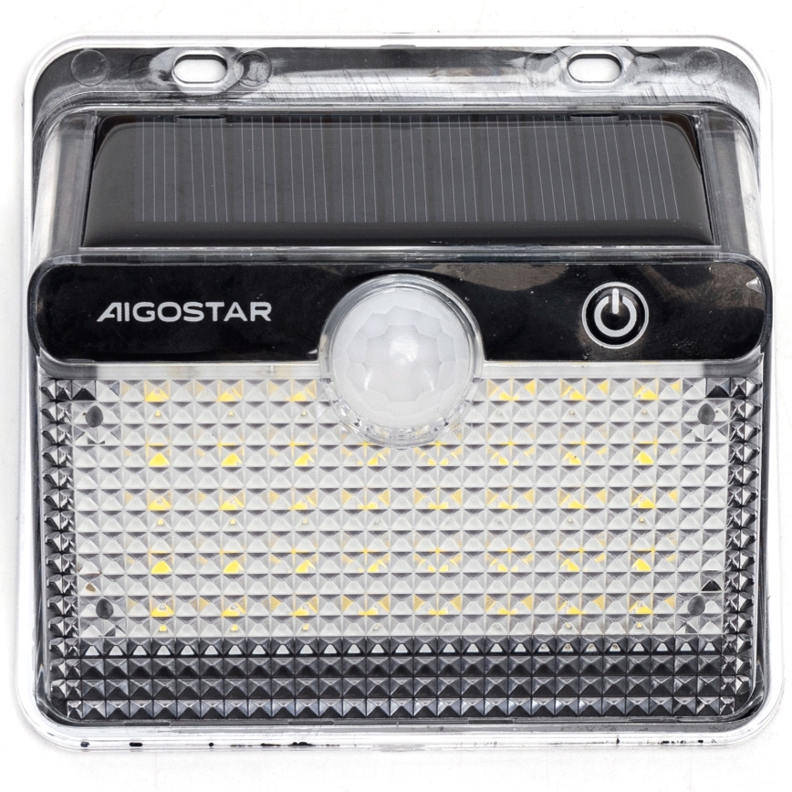 Aigostar - LED Solarlampa med sensor 3,7V 6500K 1200 mAh IP65 svart