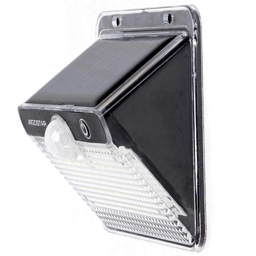 Aigostar - LED Solarlampa med sensor 3,7V 6500K 1200 mAh IP65 svart