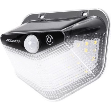 Aigostar - LED-solarlampa med sensor LED/3,7V 6500K 500 mAh IP65 svart