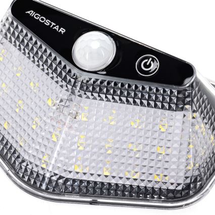Aigostar - LED-solarlampa med sensor LED/3,7V 6500K 500 mAh IP65 svart