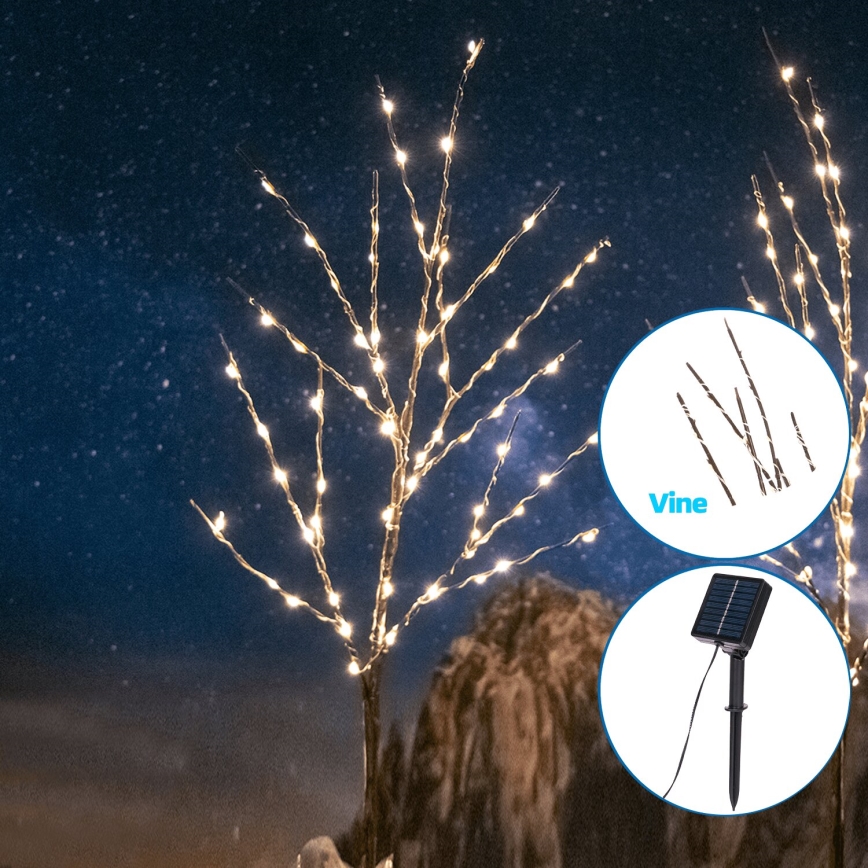 Aigostar - LED Solcell dekoration 140xLED/3m IP65 300 mAh varm vit vinranka