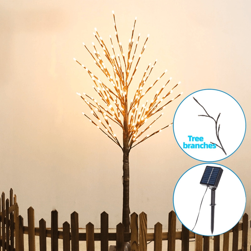 Aigostar - LED Solcell dekoration 24xLED/2,6m IP65 varm vit trä