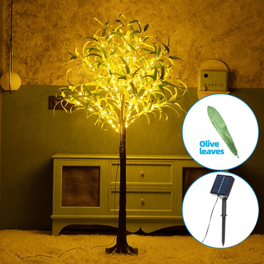 Aigostar - LED Solcell dekoration 30xLED/2,6m IP65 varm vit oliv