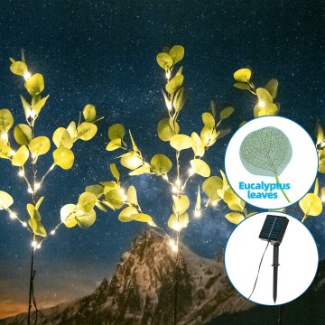 Aigostar - LED Solcell dekoration 60xLED/3,5m IP65 varm vit eukalyptus
