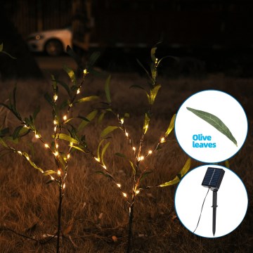Aigostar - LED Solcell dekoration 60xLED/3,5m IP65 varm vit oliv