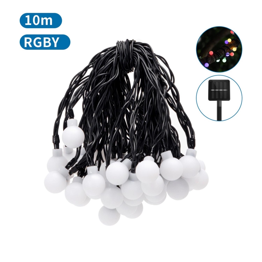 Aigostar - LED Solcell Dekorativ slinga 50xLED/8 funktioner 12m IP65 800 mAh Flerfärgad