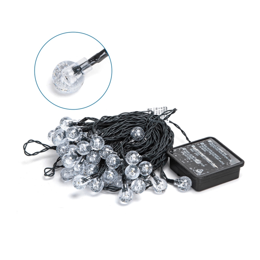 Aigostar - LED Solcell Dekorativ slinga 50xLED/8 funktioner 12m 800 mAh IP65 varm vit