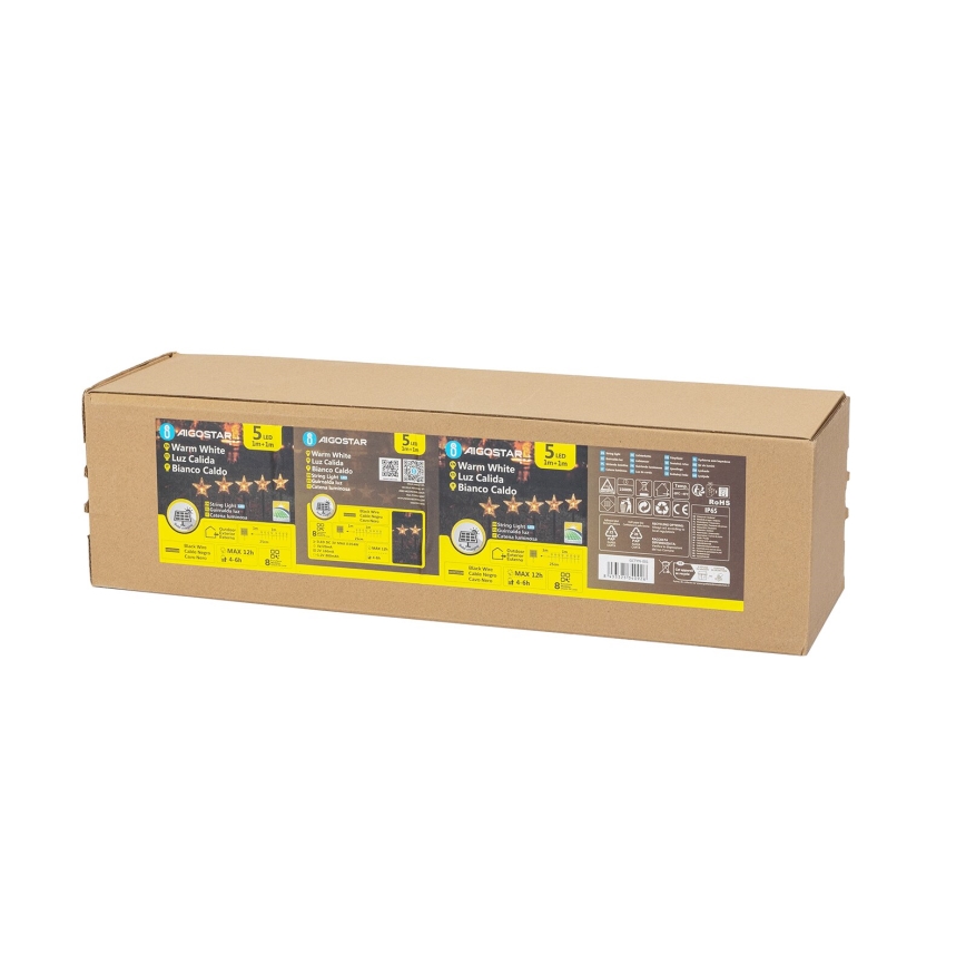 Aigostar - LED Solcell Jul belysning LED/0,054W/1,2V 1m IP65 800 mAh varm vit