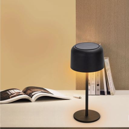 Aigostar - LED Solar ljusreglerad rechargeable bordslampa LED/3W/5V 2200mAh svart IP54