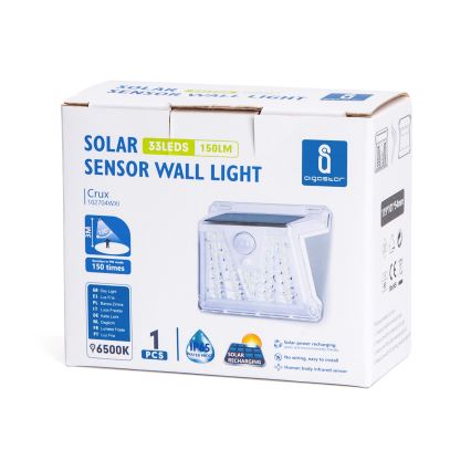 Aigostar - LED Solcell utomhusbelysning med sensor LED/1,48W/3,7V IP65