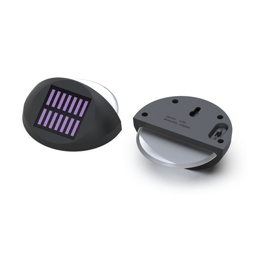Aigostar - LED solcell väggbelysning LED/1W/1,2V svart 2700K IP44