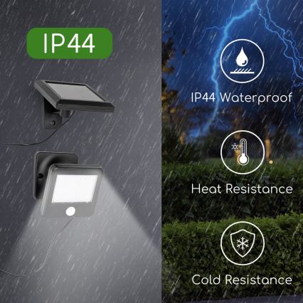 Aigostar - LED solcell väggbelysning med sensor LED/0,64W/3,7V 600 mAh 6500K IP44
