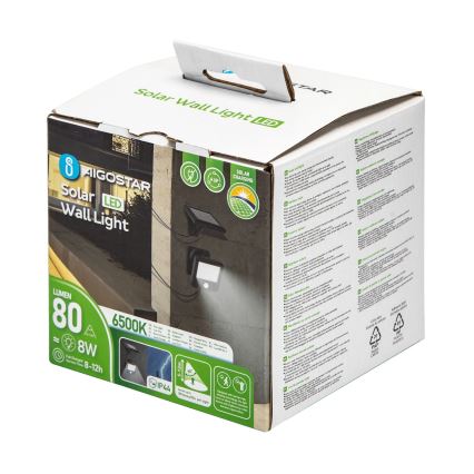 Aigostar - LED solcell väggbelysning med sensor LED/0,64W/3,7V 600 mAh 6500K IP44