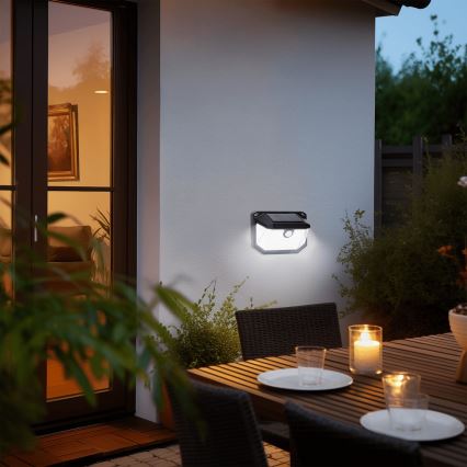 Aigostar - LED solcell väggbelysning med sensor LED/0,8W/5,5V 1200 mAh 6500K IP65