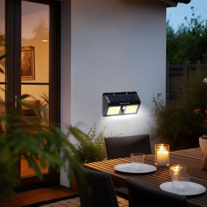 Aigostar - LED solcell väggbelysning med sensor LED/20W/5,5V 6500K IP65