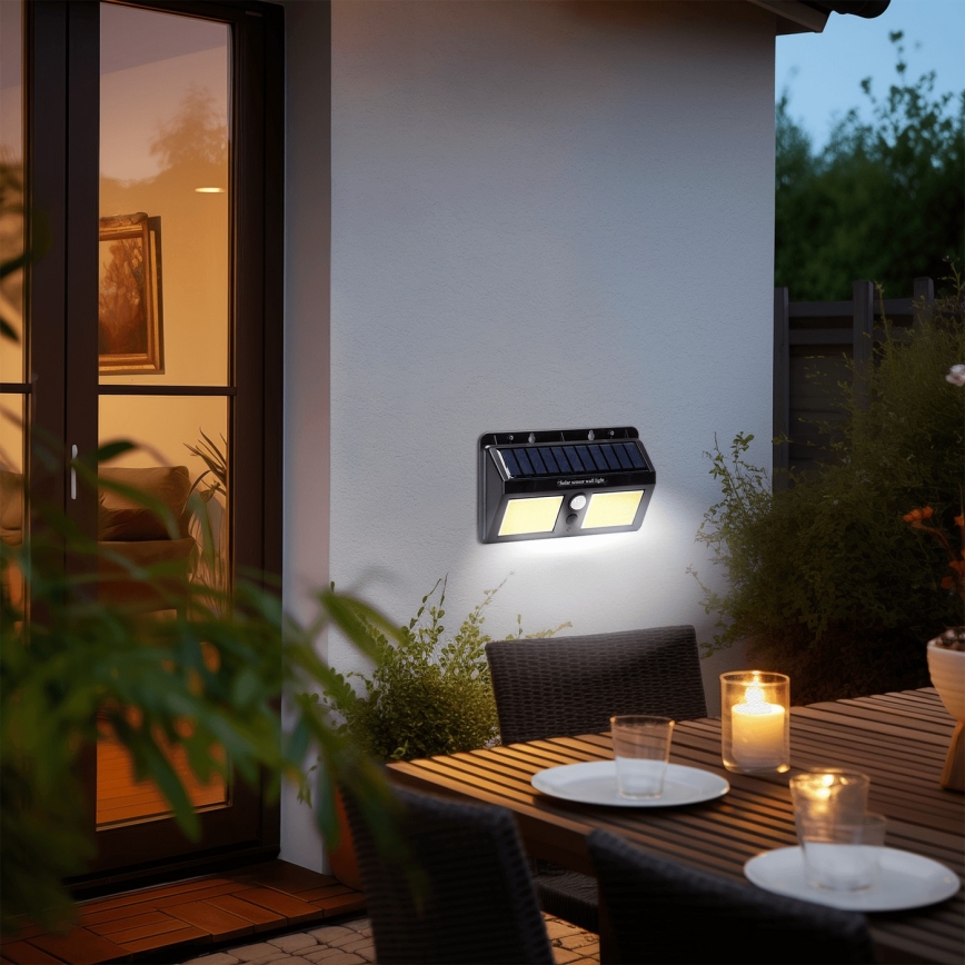 Aigostar - LED solcell väggbelysning med sensor LED/20W/5,5V 6500K IP65