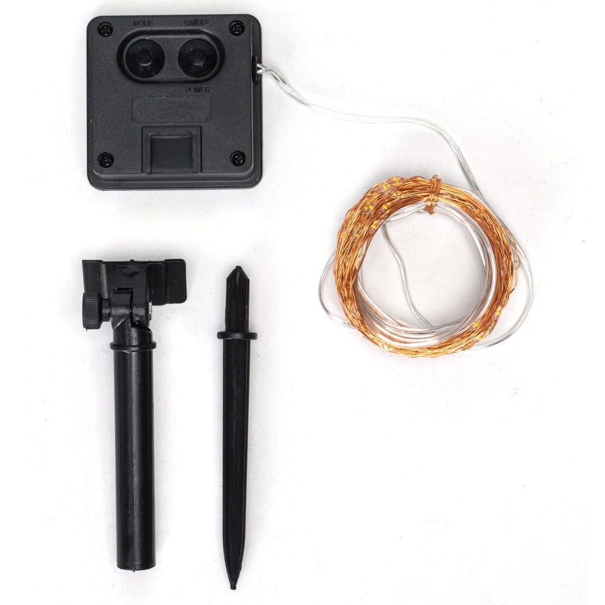 Aigostar - LED-solceller för julkedjan 100xLED/8 funktioner 12m 800 mAh IP65 varm vit