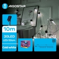 Aigostar - LED-solceller för julkedjan 20xLED/8 funktioner 11,5m 1200 mAh IP65 kall vit