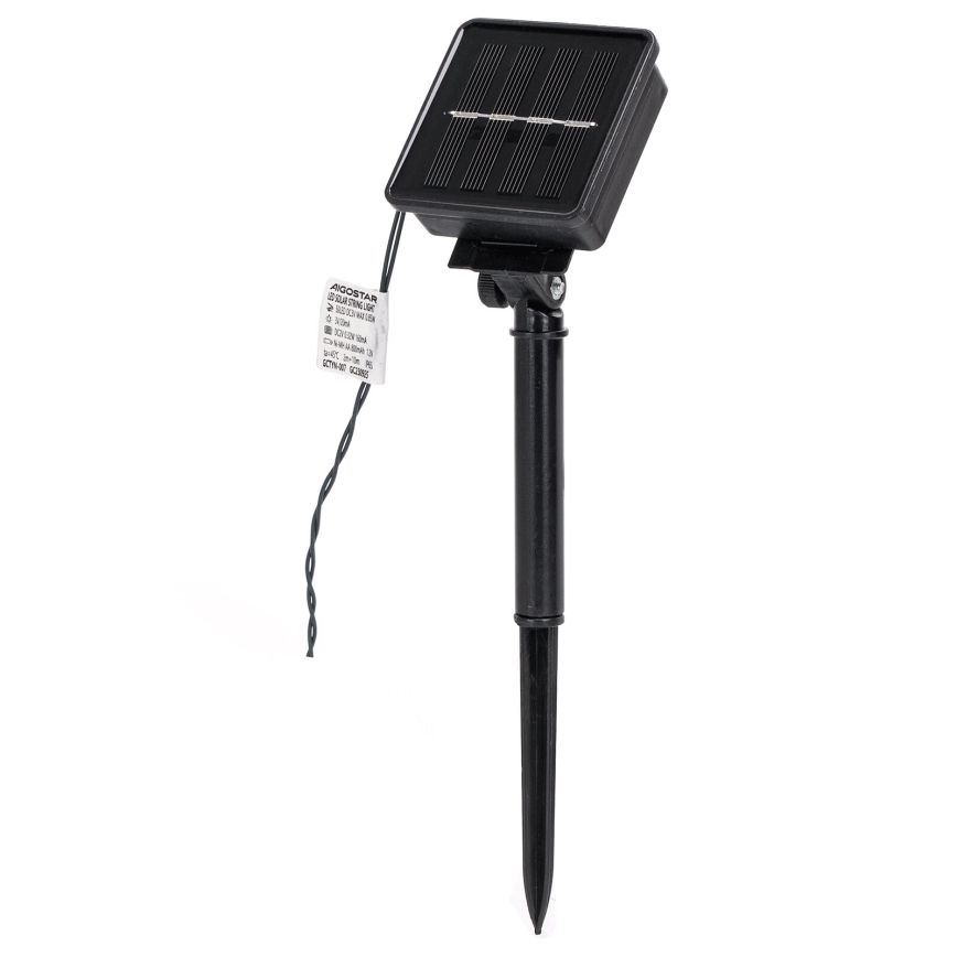 Aigostar - LED-solceller för julkedjan 50xLED/8 funktioner 12m 800mAh IP65 varm vit