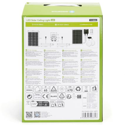 Aigostar - LED Solcellsbelysning 2xLED/35W/12V 6000 mAh 6500K diameter 16,8 cm + fjärrkontroll