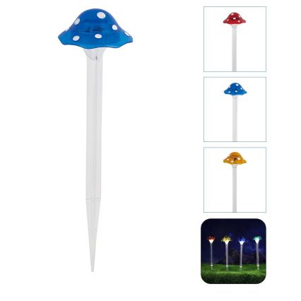 Aigostar - LED Solcellsbelysning LED/0,006W/1,2V 100 mAh 2700K IP44 blå