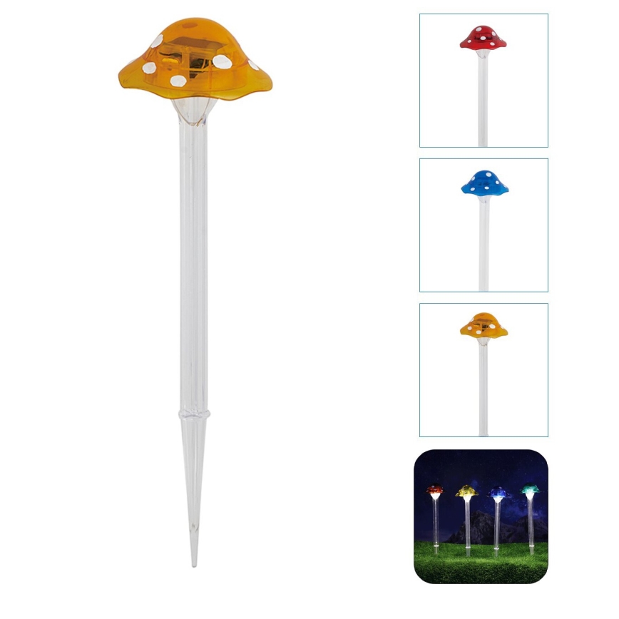 Aigostar - LED Solcellsbelysning LED/0,006W/1,2V 100 mAh 2700K IP44 gul