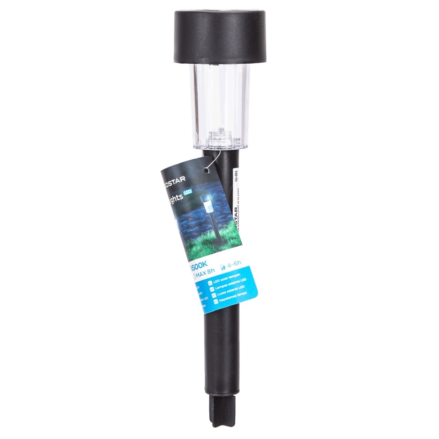 Aigostar - LED Solcellsbelysning med skymningssensor LED/0,006W/1,2V 40 mAh 29,5 cm svart 6500K IP44
