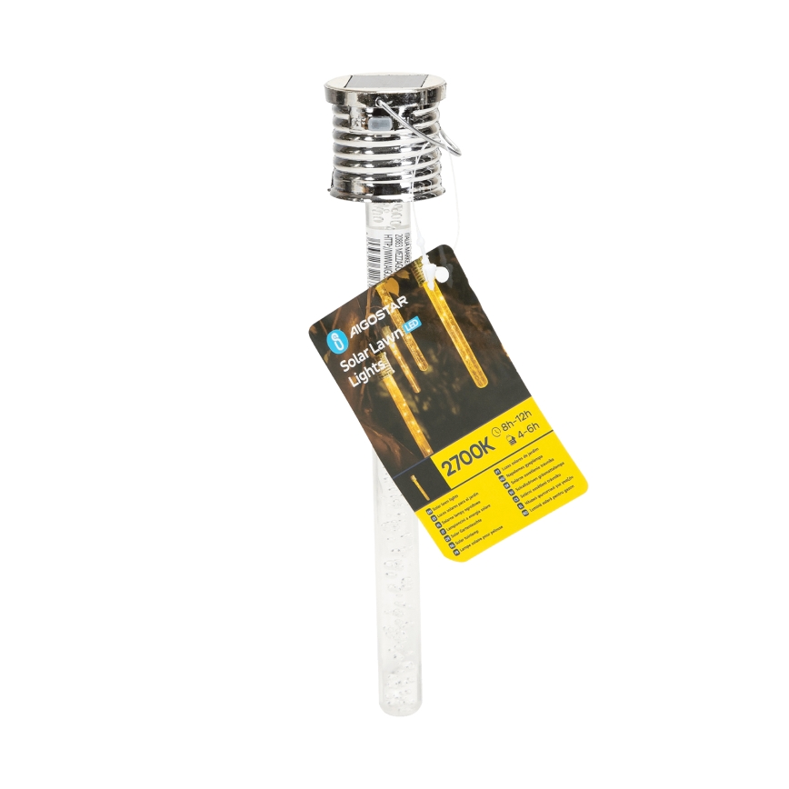 Aigostar - LED Solcellsbelysning LED/0,006W/1,2V krom 2700K IP44 40 mAh