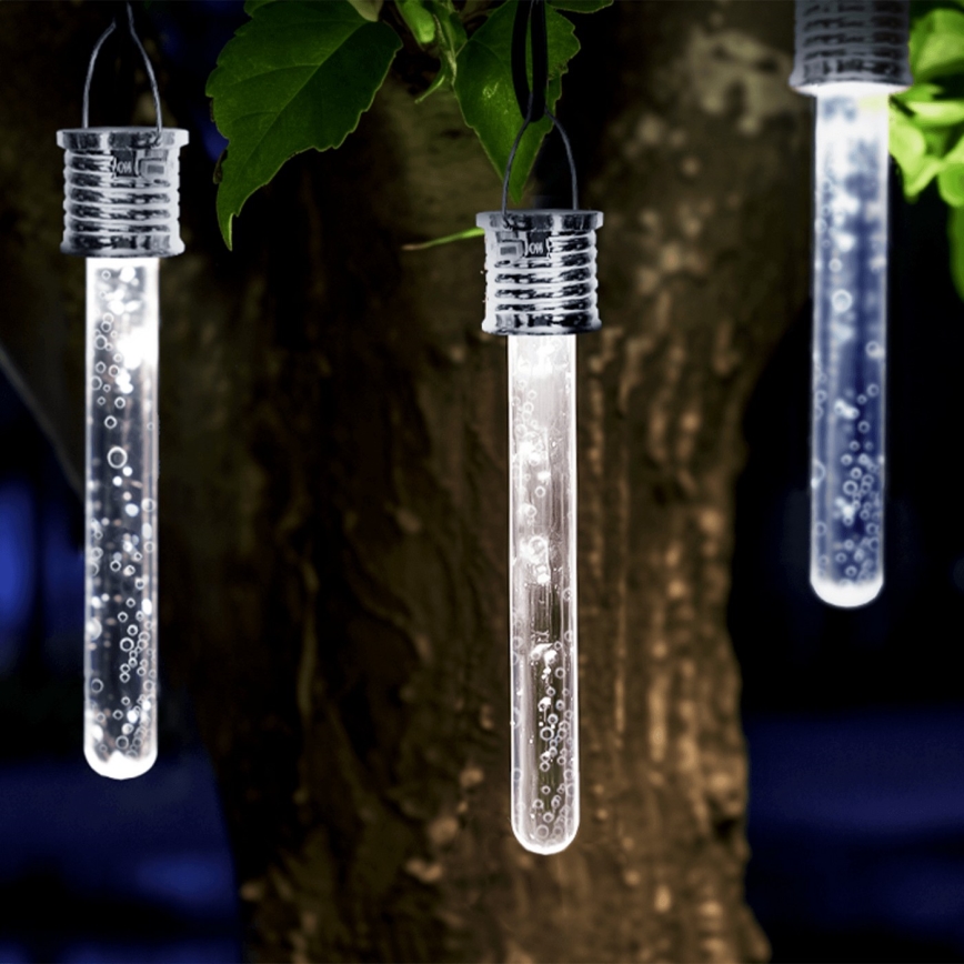 Aigostar - LED Solcellsbelysning LED/0,006W/1,2V krom 40 mAh 6500K IP44