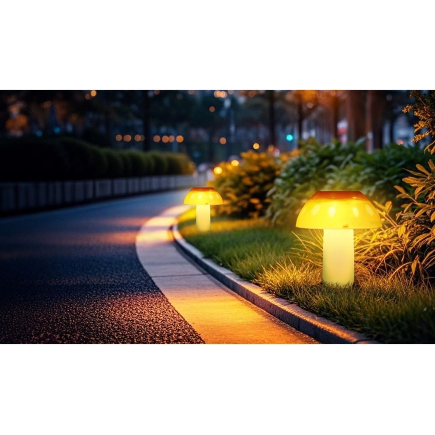 Aigostar - LED Solcellsbelysning LED/0,024W/1,2V 200 mAh 2700K IP44 karljohanssvamp