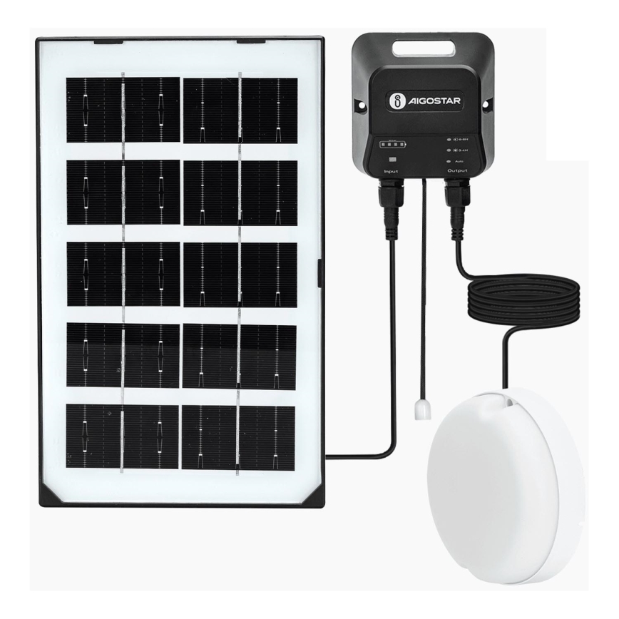 Aigostar - LED Solcellsbelysning LED/35W/12V 3000 mAh 6500K diameter 16,8 cm + fjärrkontroll