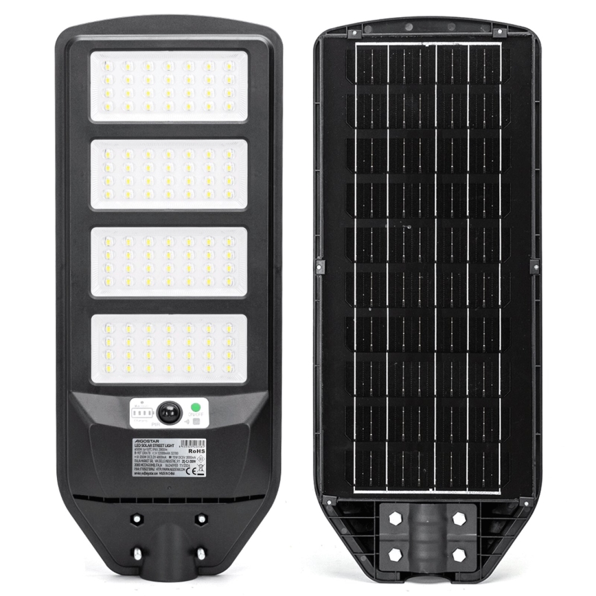 Aigostar - LED Solcellsgatulampa med sensor LED/200W/3,2V 12000mAh IP65 6500K + fjärrkontroll