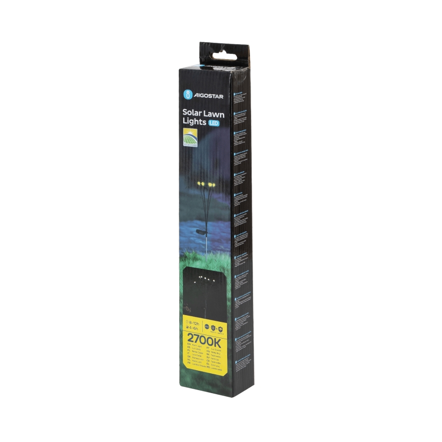 Aigostar - LED solcellslampa dekorativ LED/0,04W/1,2V 68,5 cm 300 mAh 2700K IP44