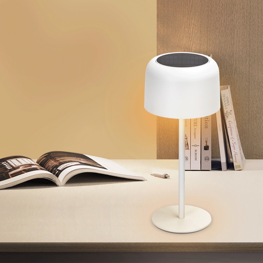 Aigostar - LED Solcellslampa med dimmer, uppladdningsbar bordslampa LED/3W/5V 2200mAh vit IP54