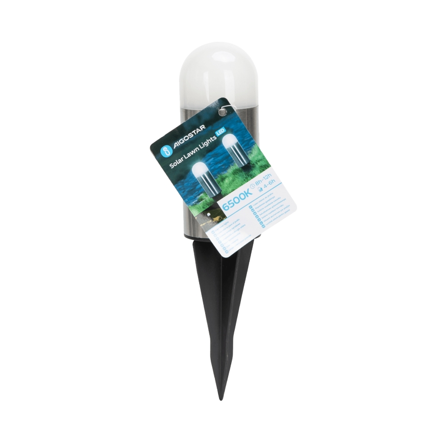 Aigostar - LED solcellslampa LED/0,006W/1,2V 20cm matt krom 40 mAh 6500K IP44