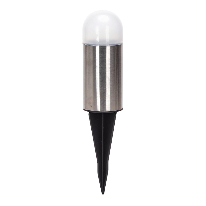 Aigostar - LED solcellslampa LED/0,006W/1,2V 20cm matt krom 40 mAh 6500K IP44