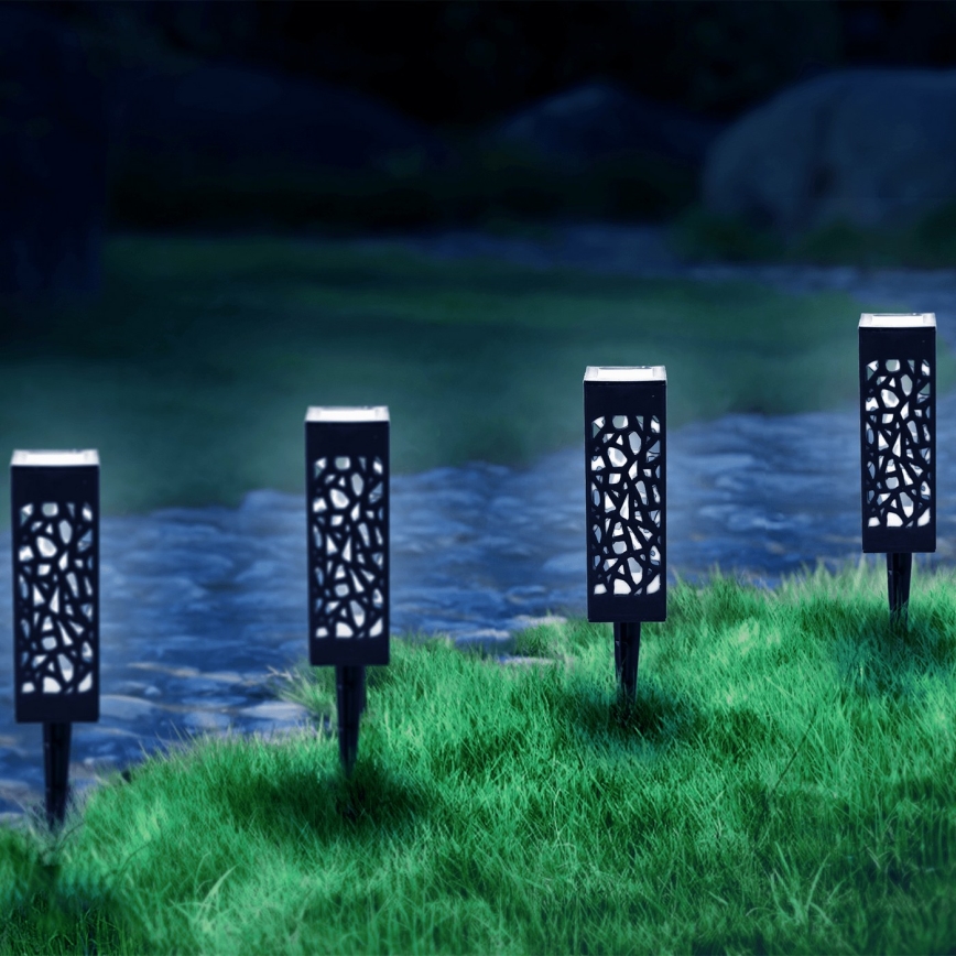 Aigostar - LED solcellslampa LED/0,006W/1,2V 28,5cm svart 100 mAh 6500K  IP44