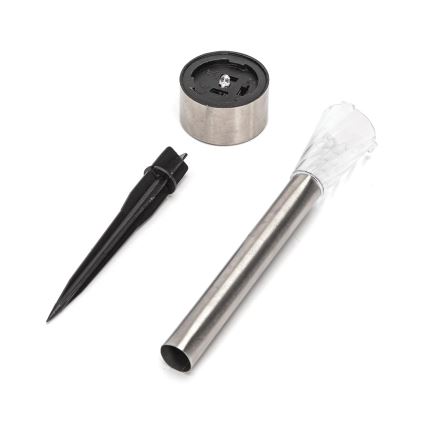 Aigostar - LED solcellslampa LED/0,006W/1,2V 40 mAh 29,5 cm matt krom 6500K IP44