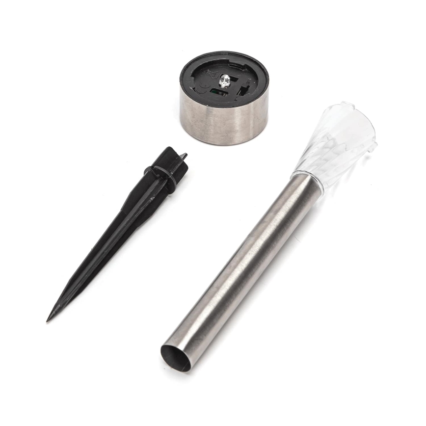 Aigostar - LED solcellslampa LED/0,006W/1,2V 40 mAh 29,5 cm matt krom 6500K IP44