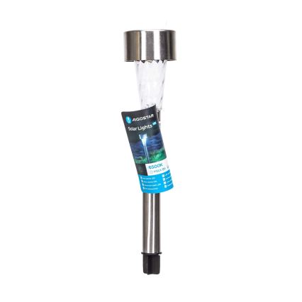 Aigostar - LED solcellslampa LED/0,006W/1,2V 40 mAh 29,5 cm matt krom 6500K IP44