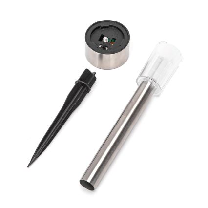 Aigostar - LED solcellslampa LED/0,006W/1,2V 29,5 cm 40 mAh matt krom 6500K IP44