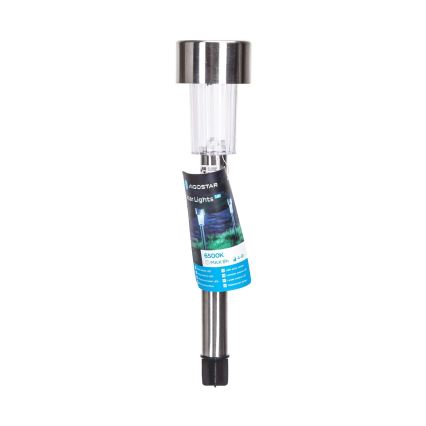 Aigostar - LED solcellslampa LED/0,006W/1,2V 29,5 cm 40 mAh matt krom 6500K IP44