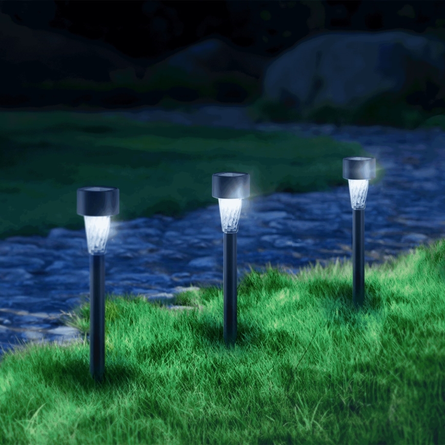 Aigostar - LED solcellslampa LED/0,006W/1,2V 40 mAh 29,5 cm svart 6500K IP44