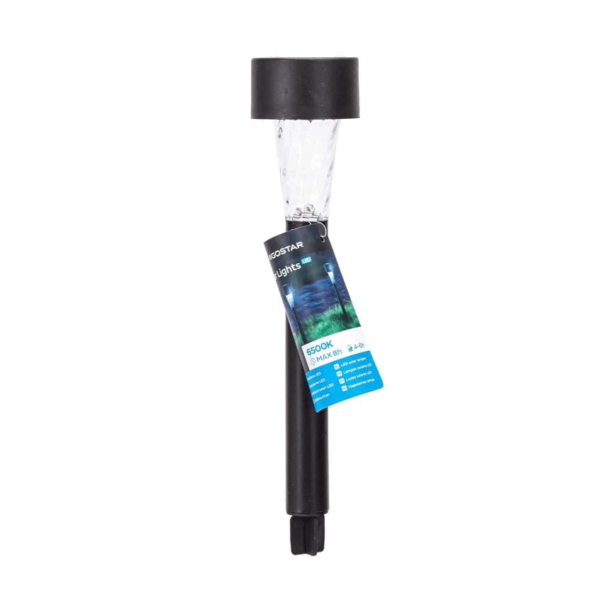 Aigostar - LED solcellslampa LED/0,006W/1,2V 40 mAh 29,5 cm svart 6500K IP44