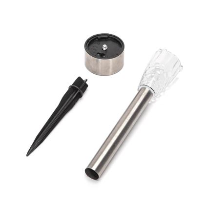 Aigostar - LED solcellslampa LED/0,006W/1,2V 40 mAh 29,7 cm matt krom 6500K IP44