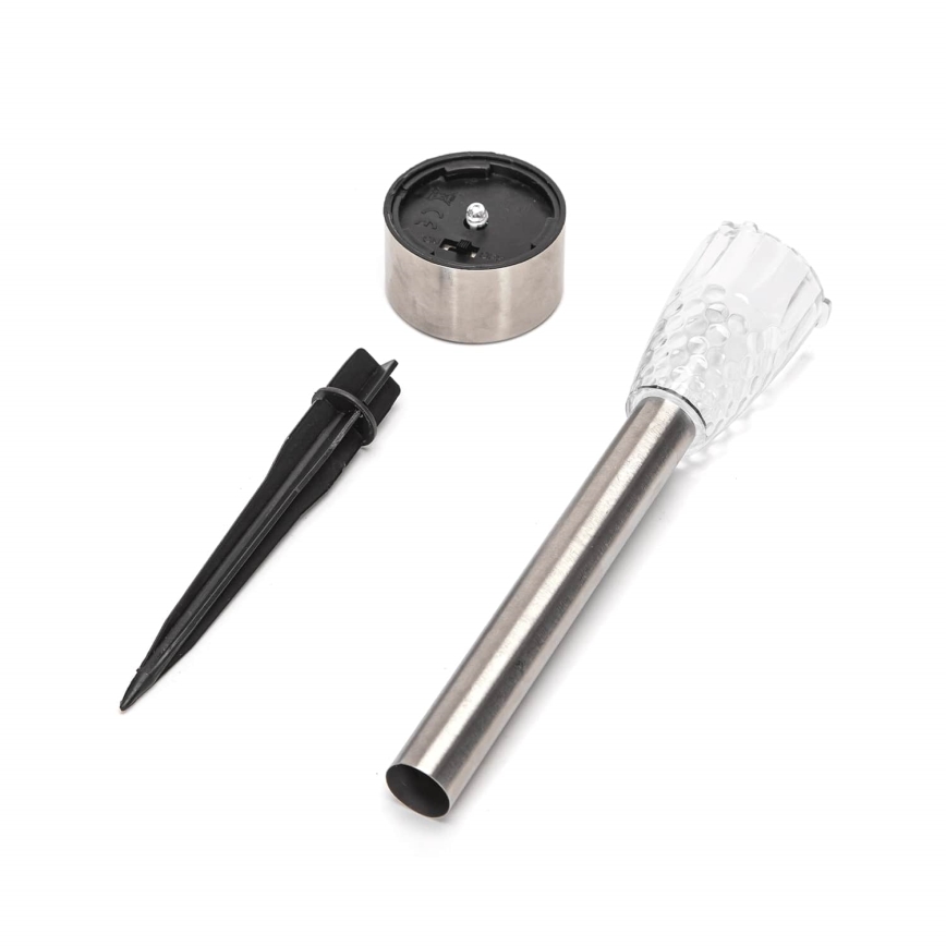 Aigostar - LED solcellslampa LED/0,006W/1,2V 40 mAh 29,7 cm matt krom 6500K IP44