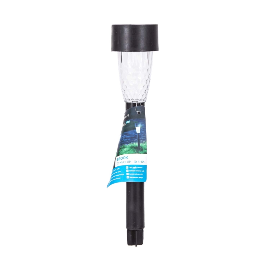 Aigostar - LED solcellslampa LED/0,006W/1,2V 40 mAh 29,7 cm svart 6500K IP44