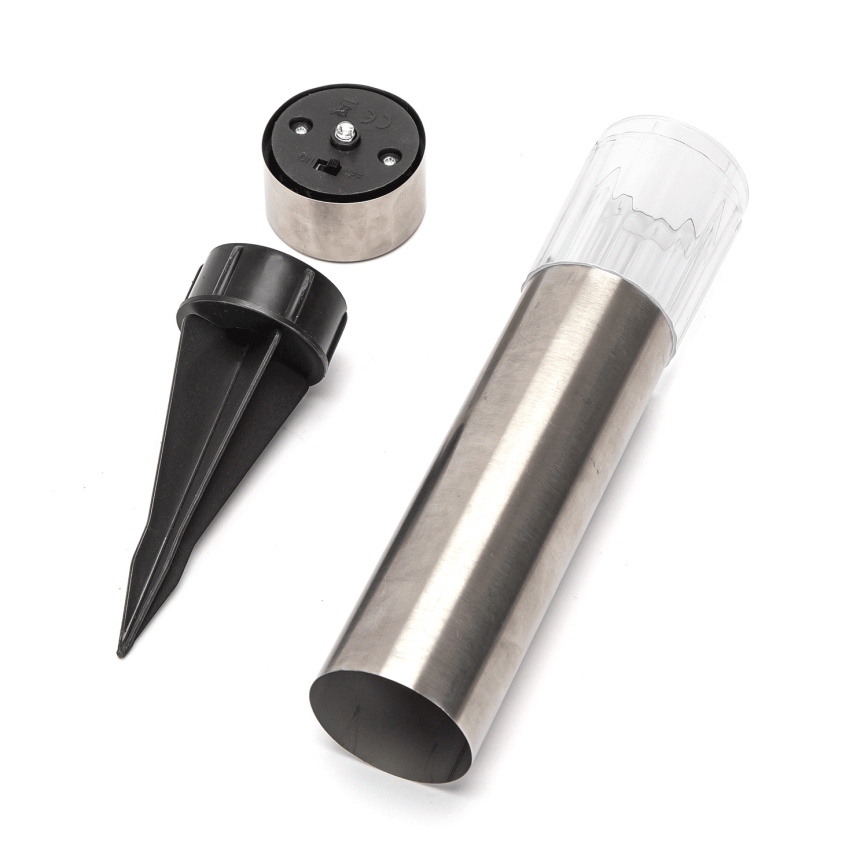 Aigostar - LED solcellslampa LED/0,006W/1,2V 31,5 cm 100 mAh matt krom 6500K IP44
