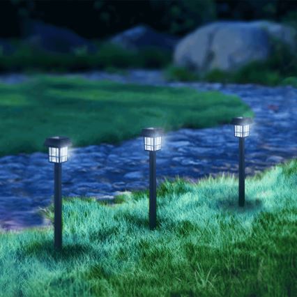 Aigostar - LED solcellslampa LED/0,006W/1,2V 32 cm svart 6500K IP44