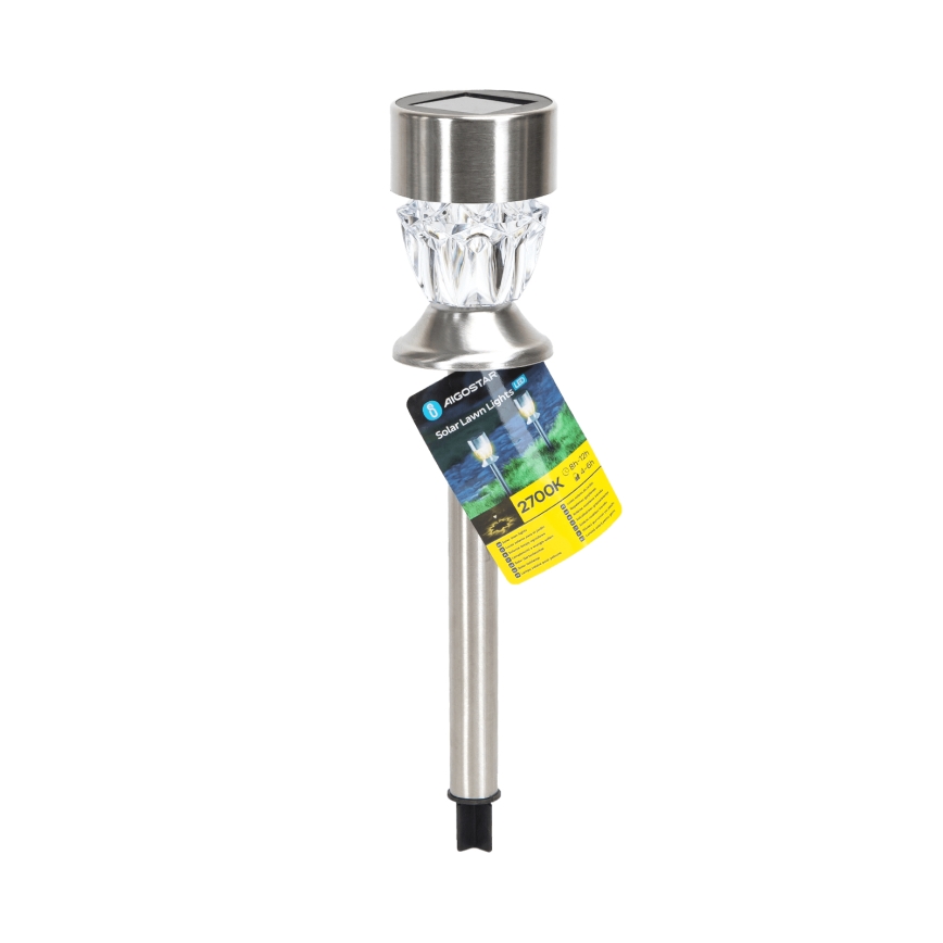 Aigostar - LED solcellslampa LED/0,006W/1,2V 35,5cm matt krom 2700K IP44